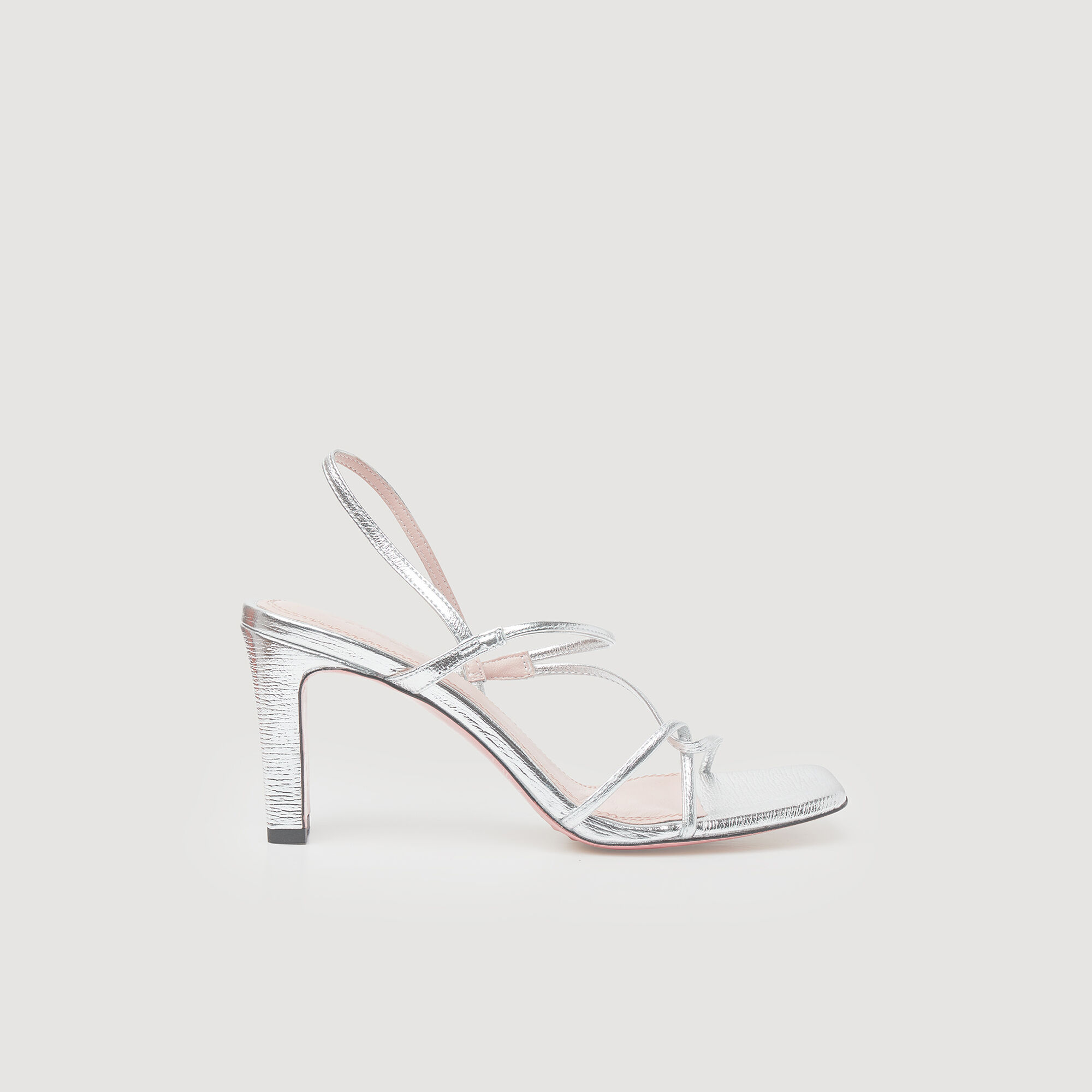 Sandalen aus metallisiertem Leder