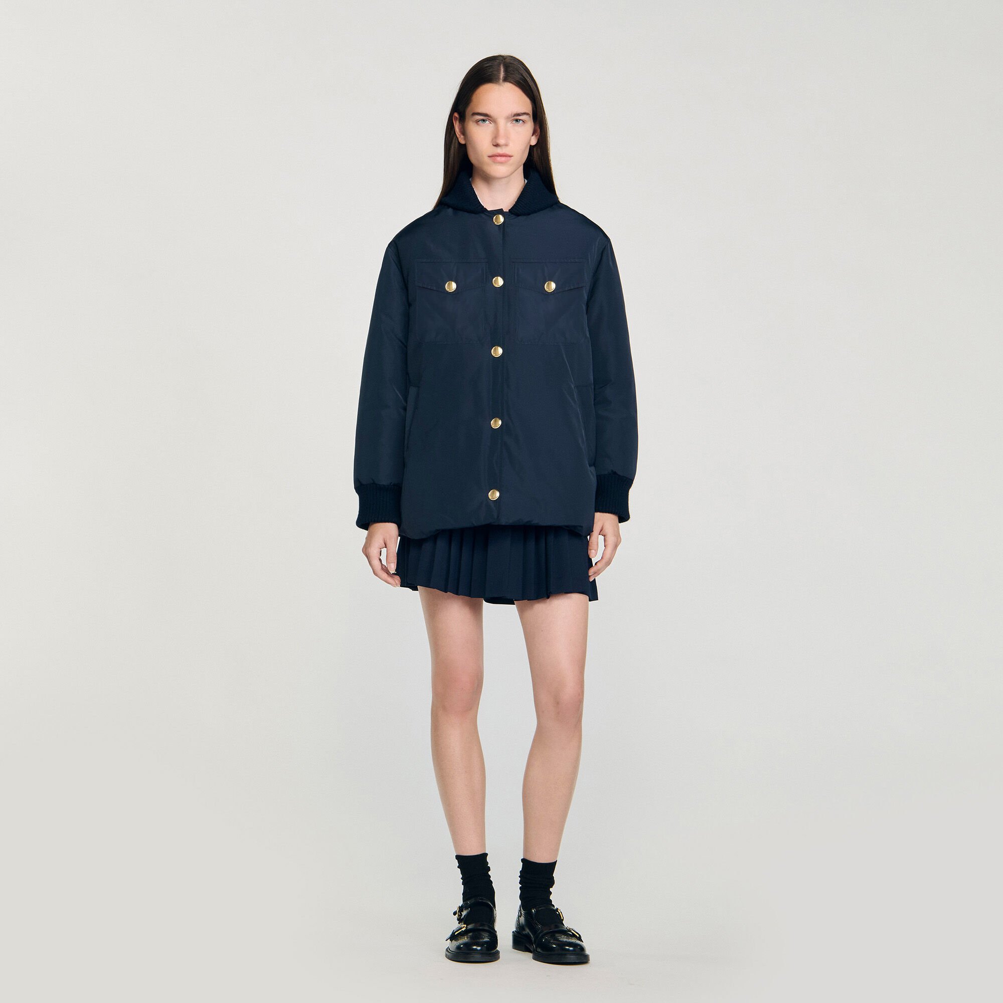 Daunenjacke mit Teddykragen