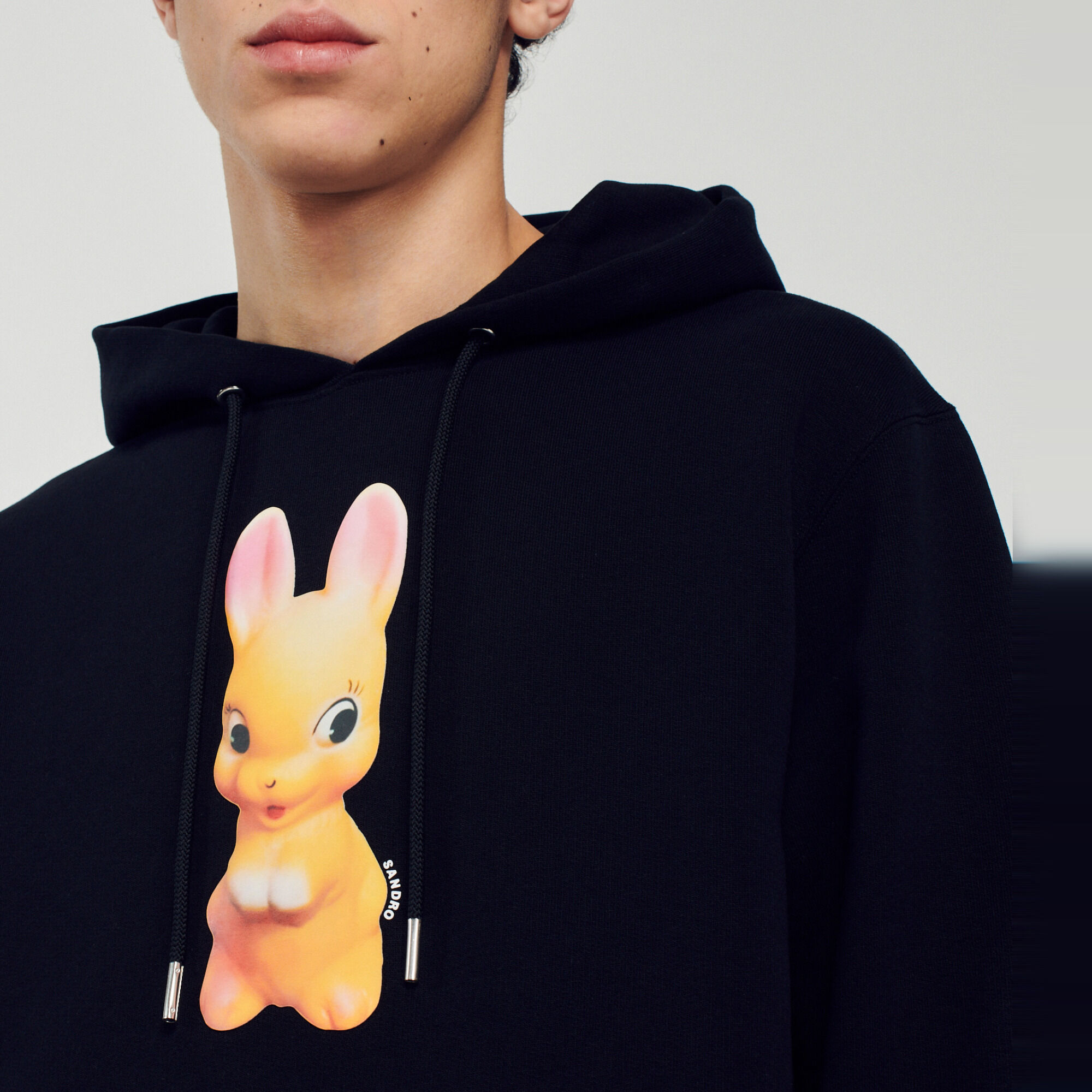 Kapuzensweatshirt mit Kaninchenprint
