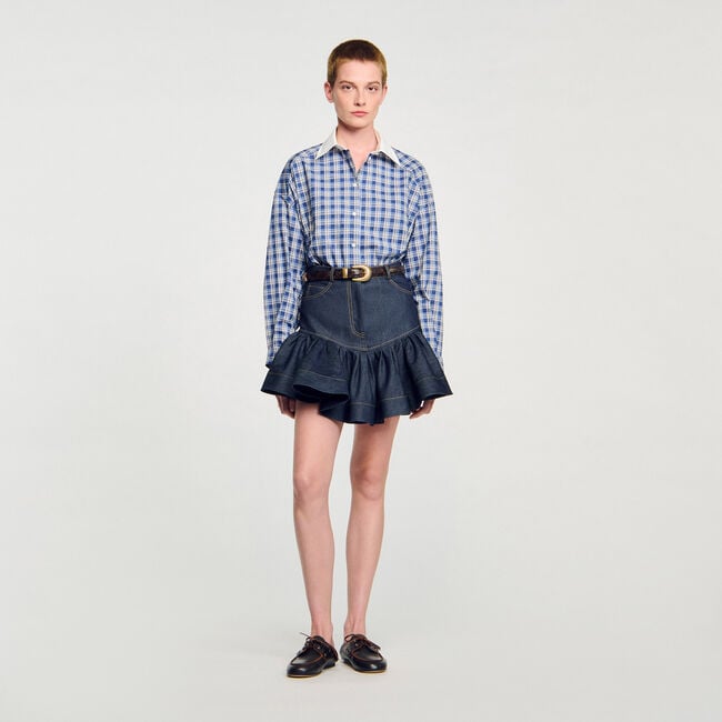 Kurzer Jeansrock mit Volants