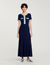 Midi-Kleid aus Strick und Denim