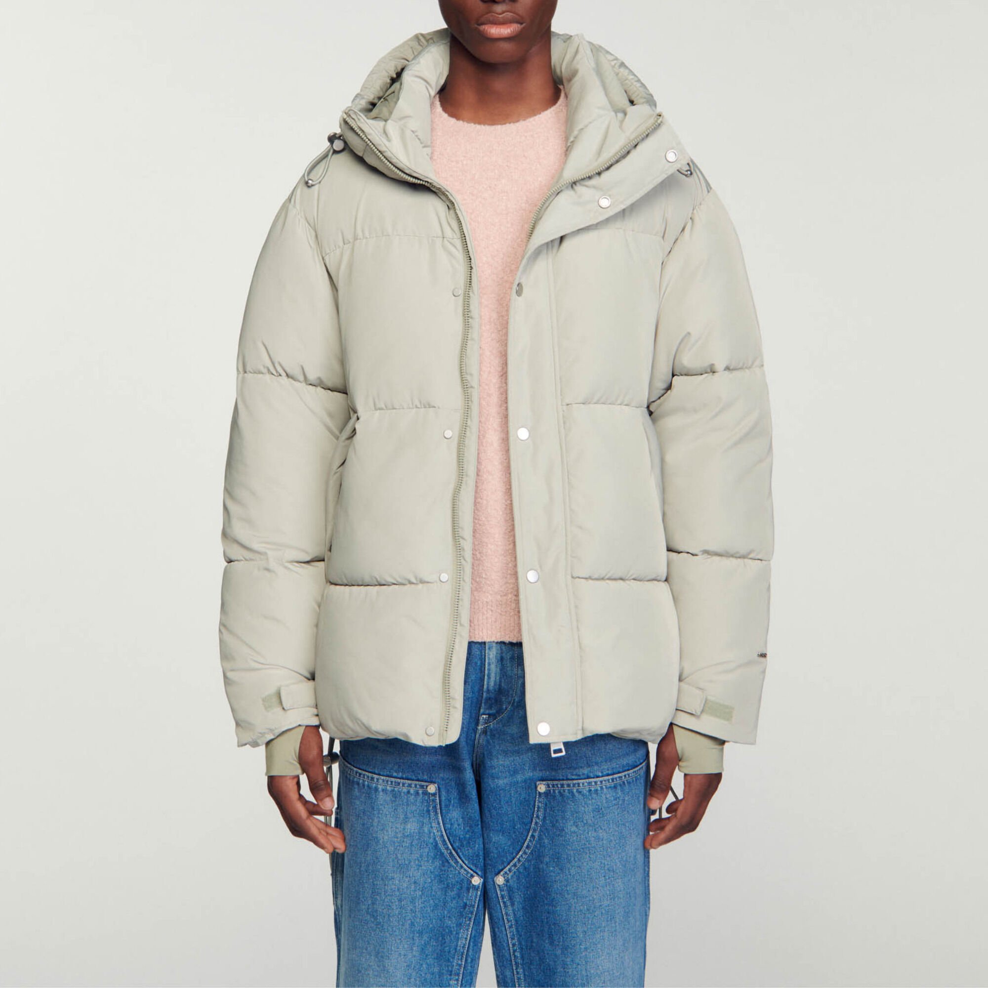 3/4-Daunenjacke mit Kapuze