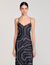 Langes bedrucktes Seidenkleid