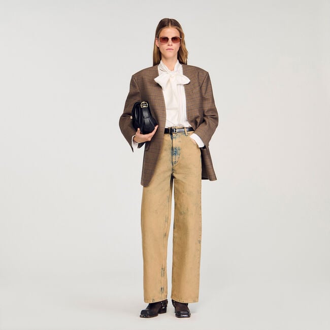 Weite Jeans aus verwaschenem Denim