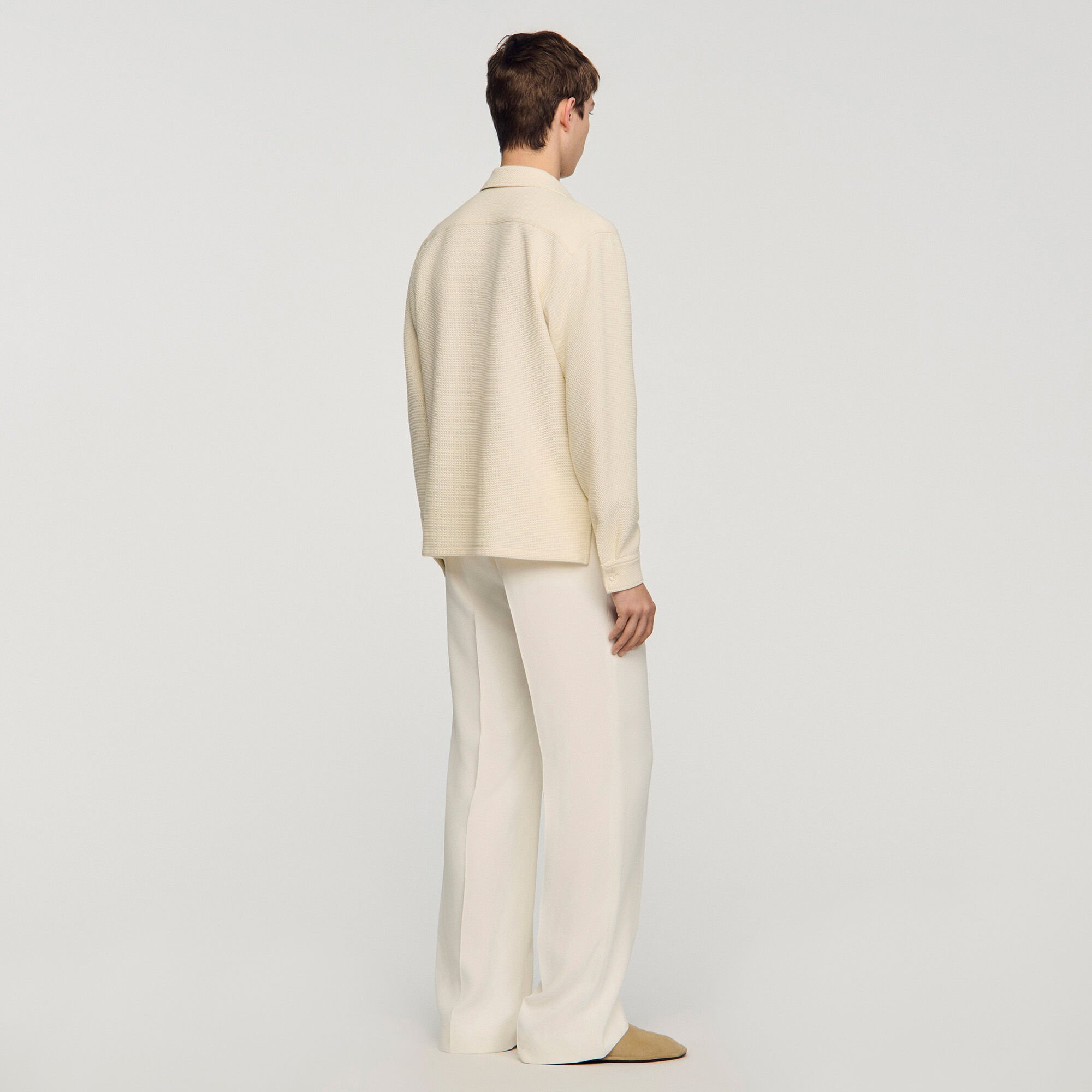 Texturiertes Haifischkragenhemd