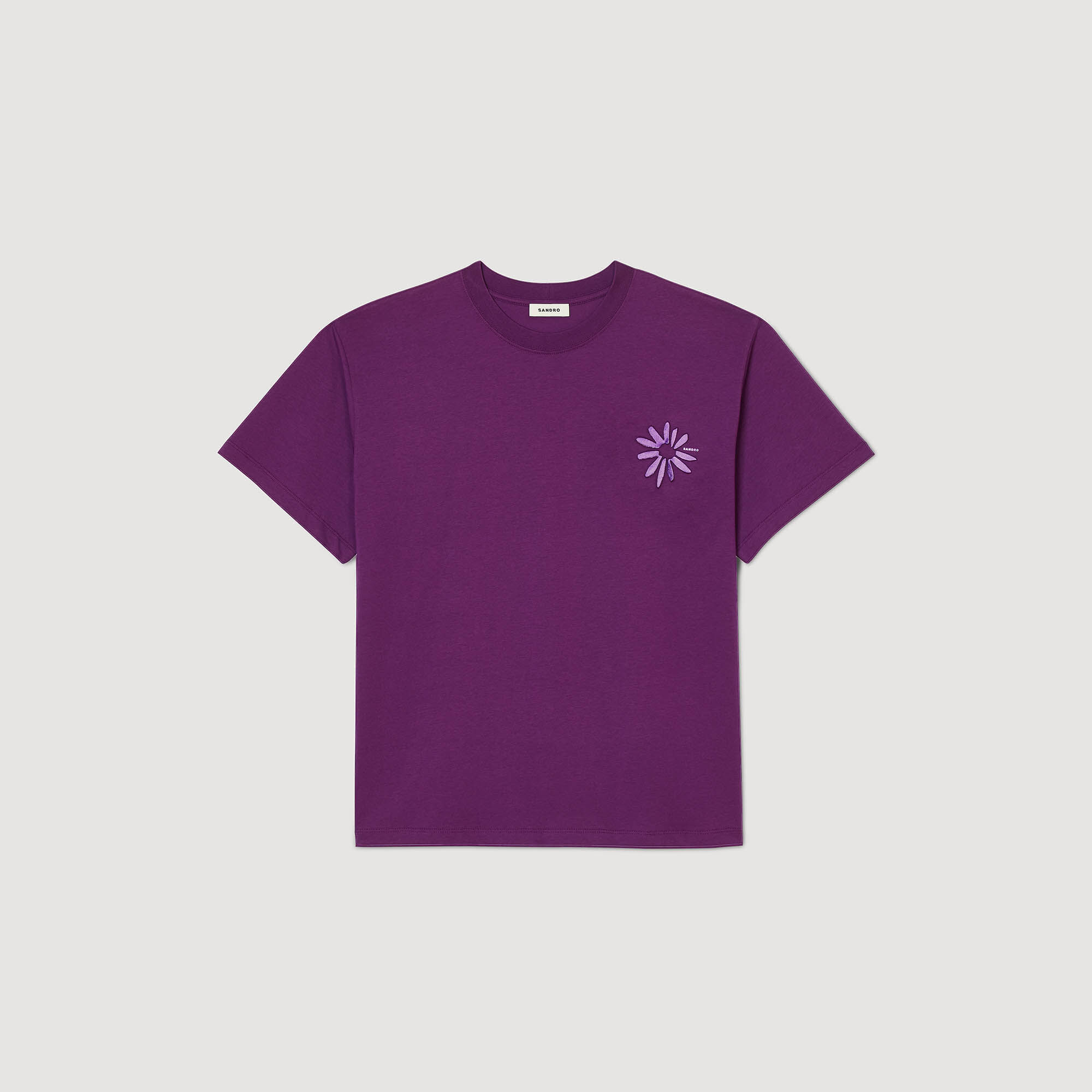 T-Shirt mit Blume aus Baumwolle