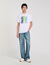 Baumwoll-T-Shirt mit Wellenmuster