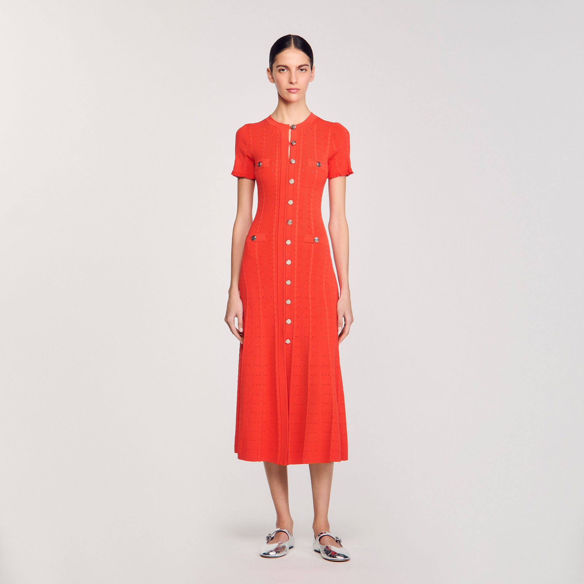 Langes Strickkleid