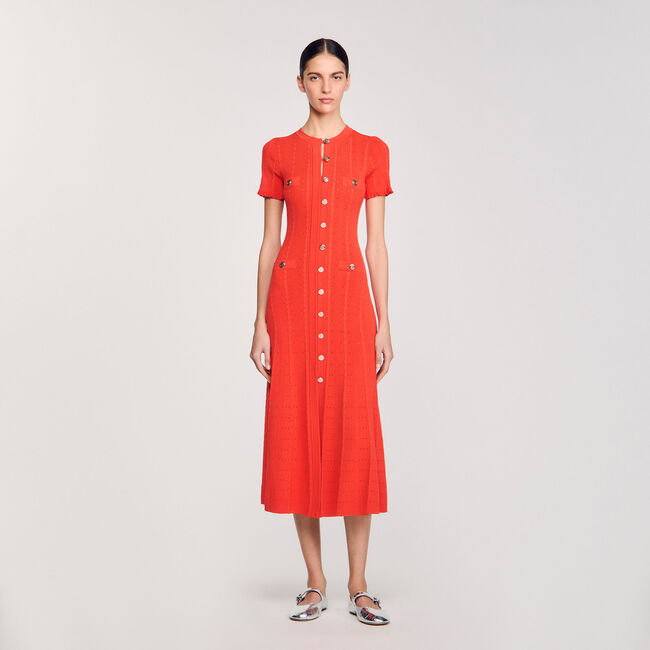 Langes Strickkleid