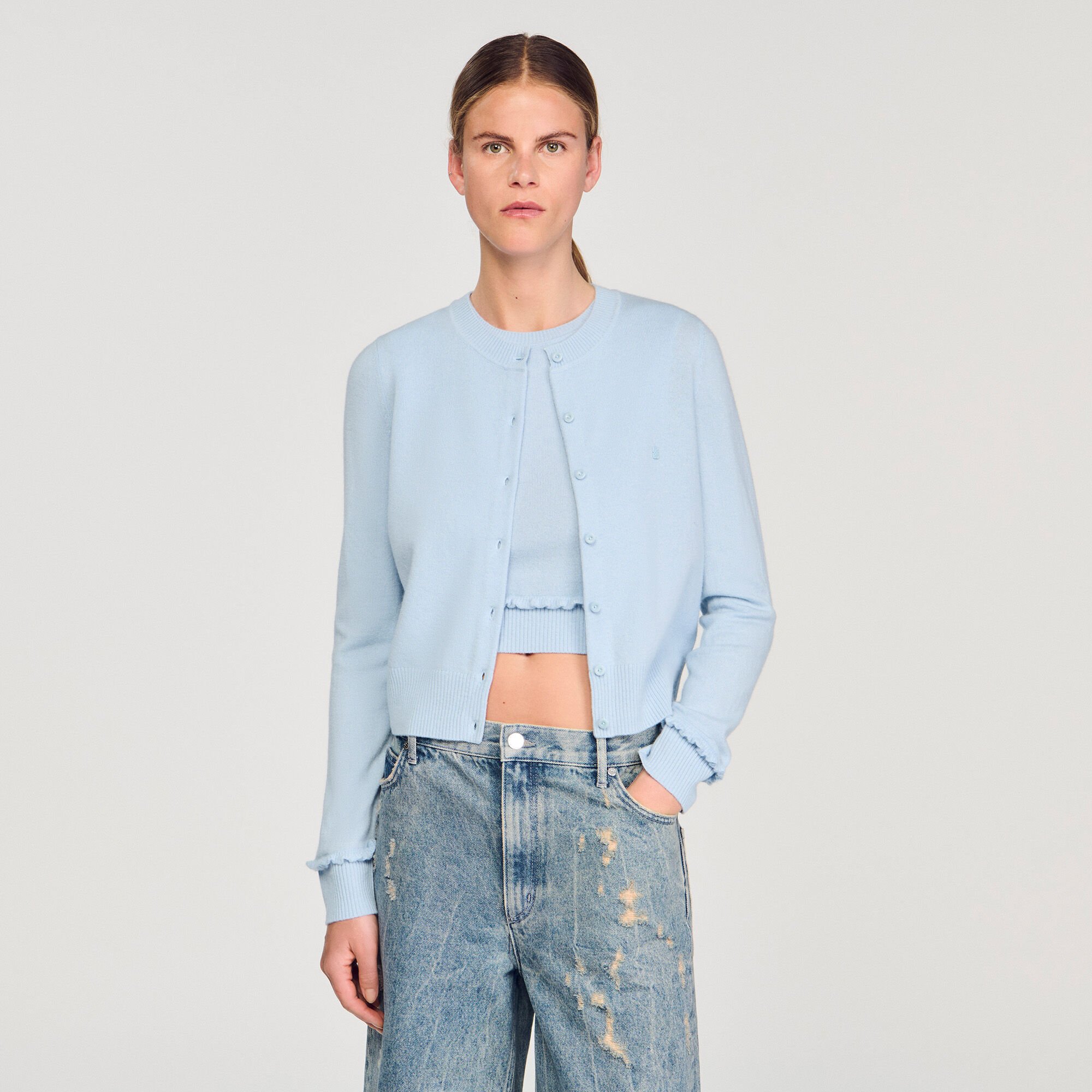 Cardigan mit Volants