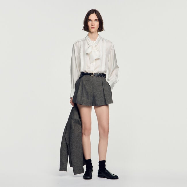 Wollshorts mit Hahnentrittmuster - Damen | Sandro