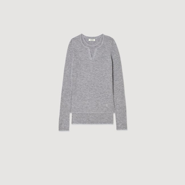 Wollpullover mit Trompe-l'œil-Effekt