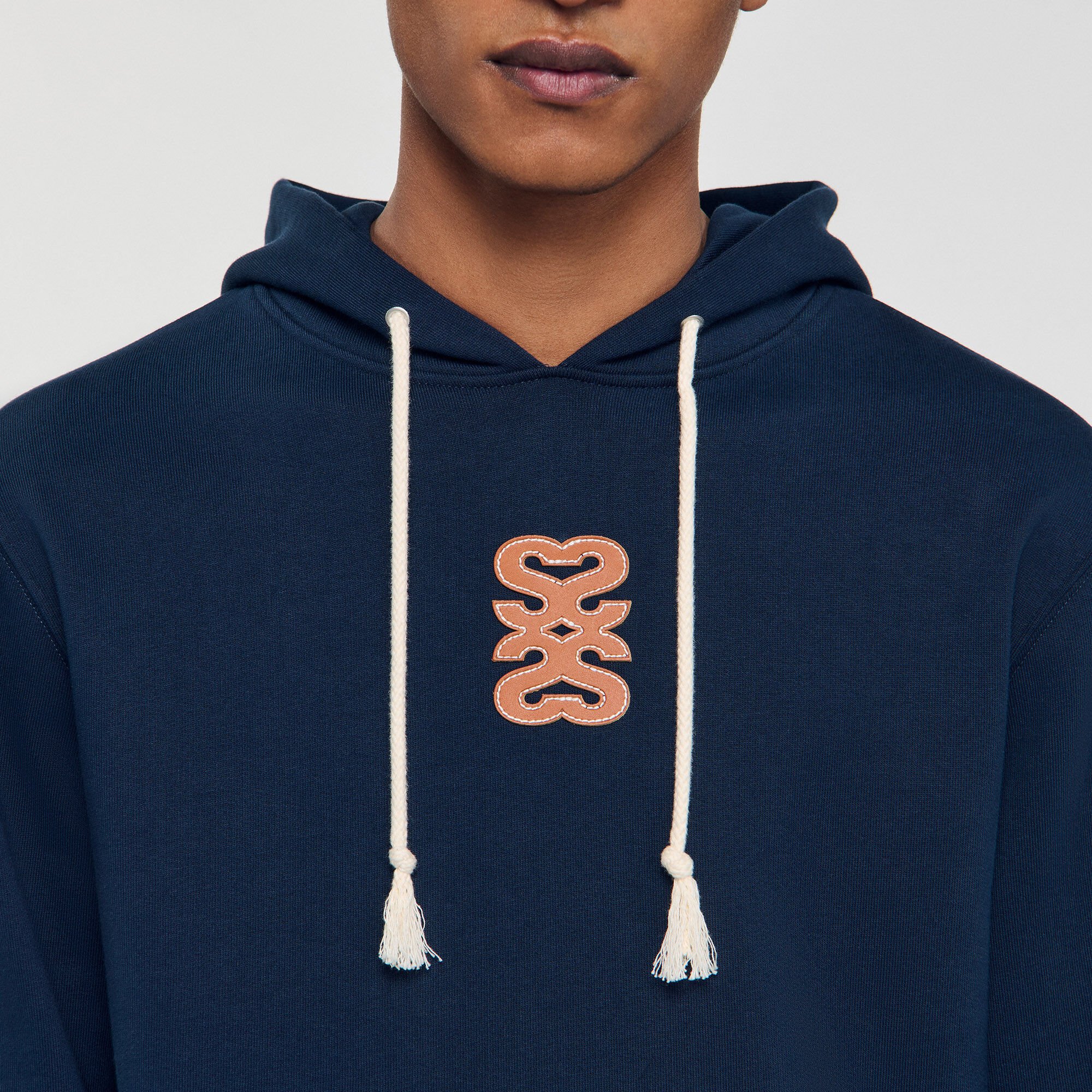 Sweatshirt mit Leder-Patch