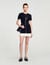 Kurzes Strickkleid mit Volant