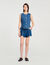 Top aus Denim mit Strass