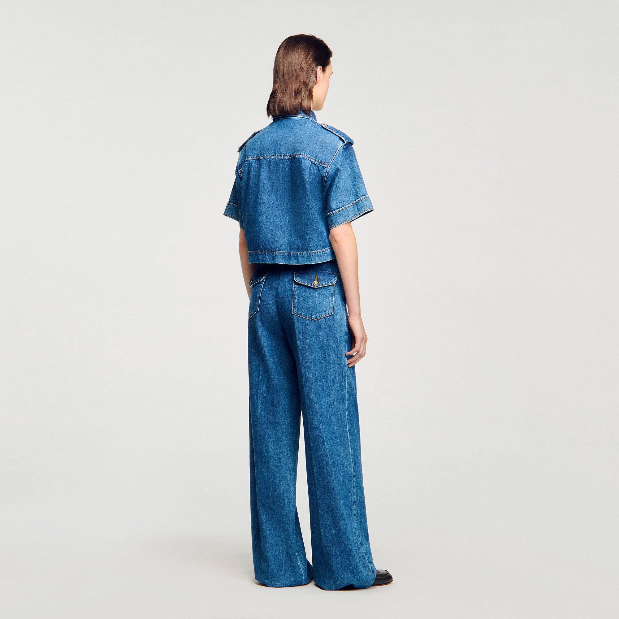 Kurzes Hemd aus Denim