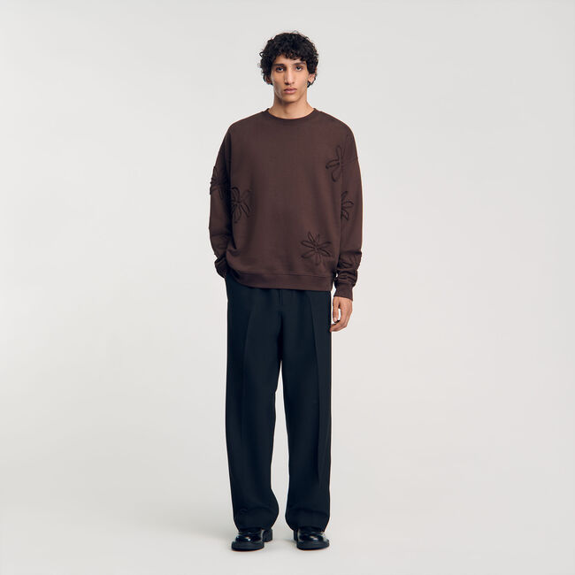 Oversize-Sweatshirt mit Blumenmuster