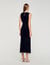 Langes Kleid mit Strass und Schlitz