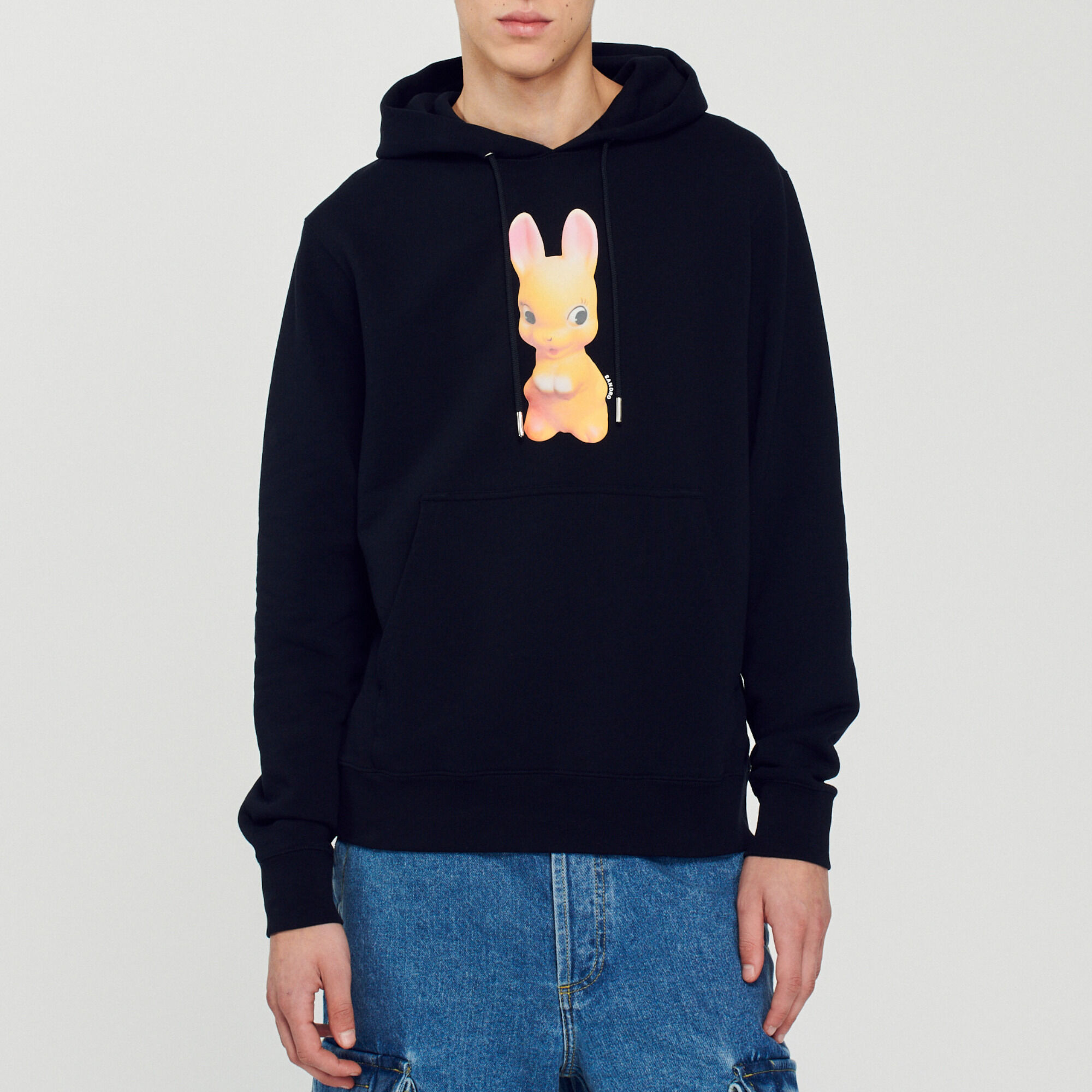Kapuzensweatshirt mit Kaninchenprint