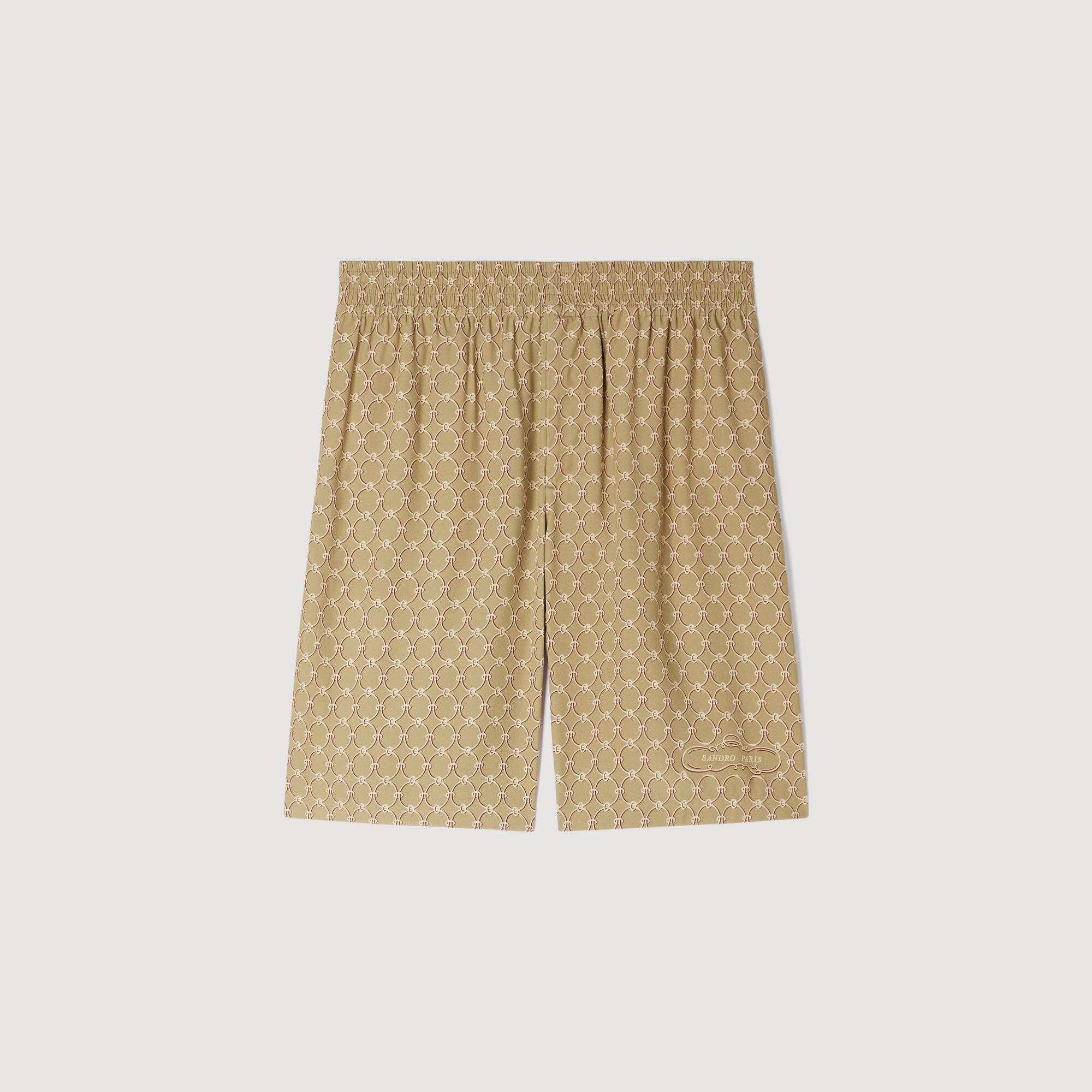 Flie&szlig;ende Shorts mit Ketten-Print