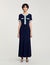 Midi-Kleid aus Strick und Denim