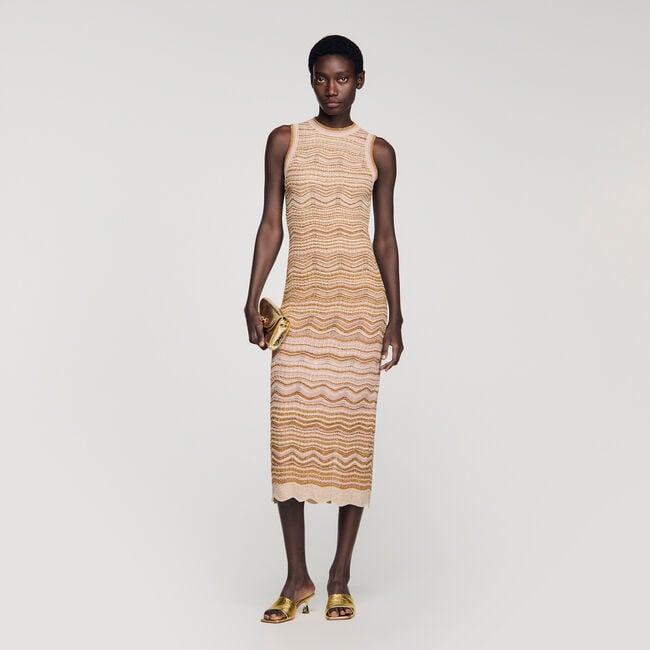 Langes Fantasie-Strickkleid