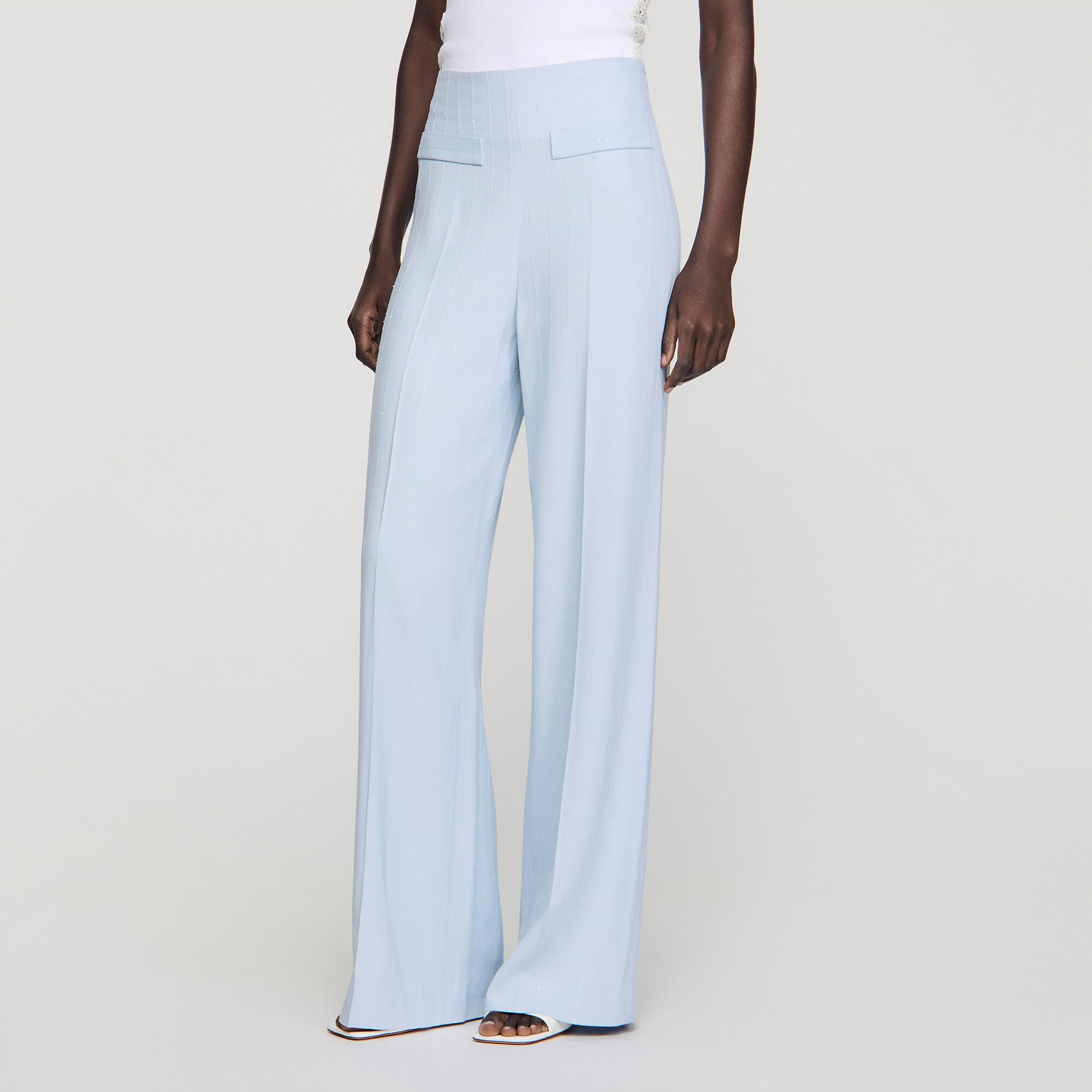 Gestreifte Hose mit Pailletten