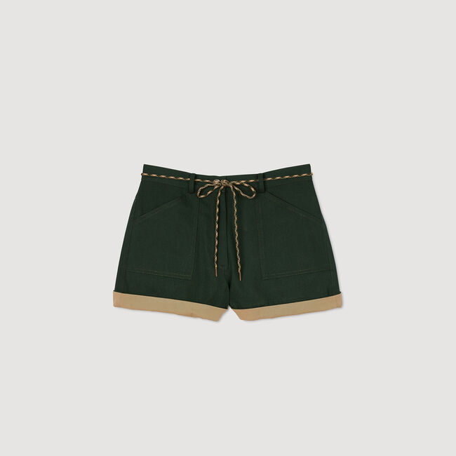 Zweifarbige Shorts mit Kordelzug