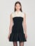 Kurzes zweifarbiges Volantkleid