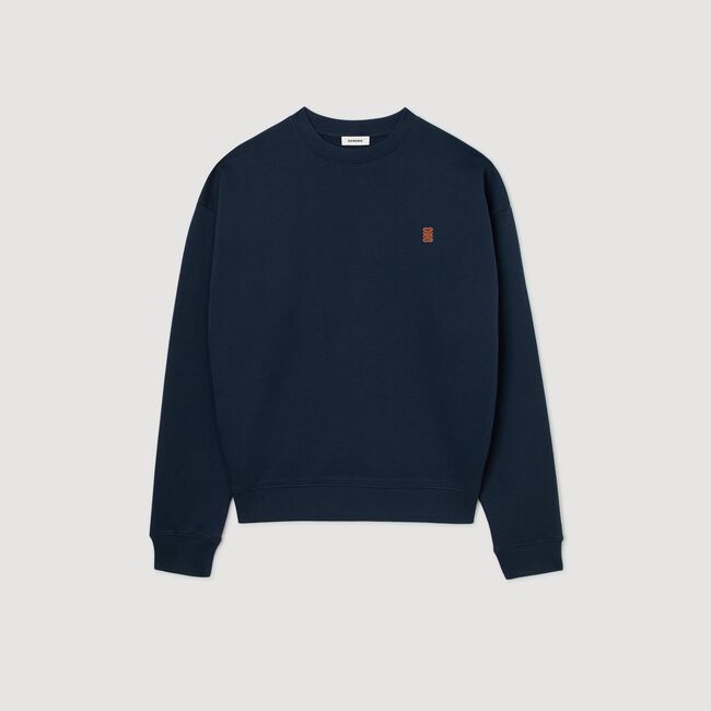 Oversize-Sweatshirt mit Leder-Patch