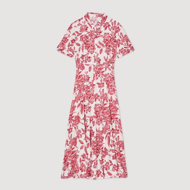 Langes Hemdkleid mit Blumenprint