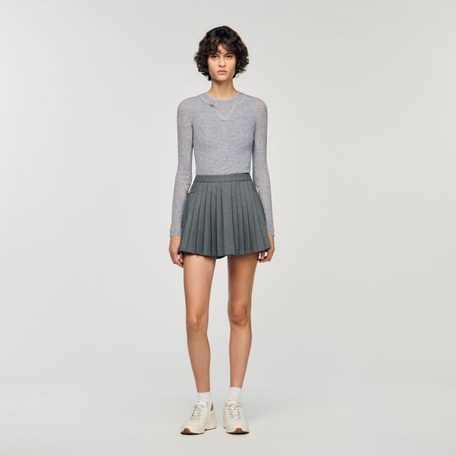 Wollpullover mit Trompe-l'œil-Effekt