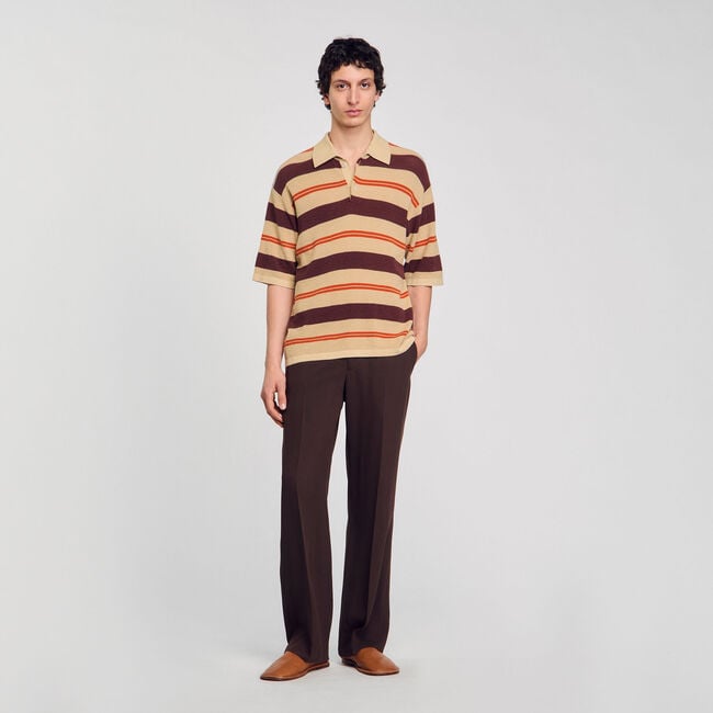 Gestreiftes Poloshirt aus Strick