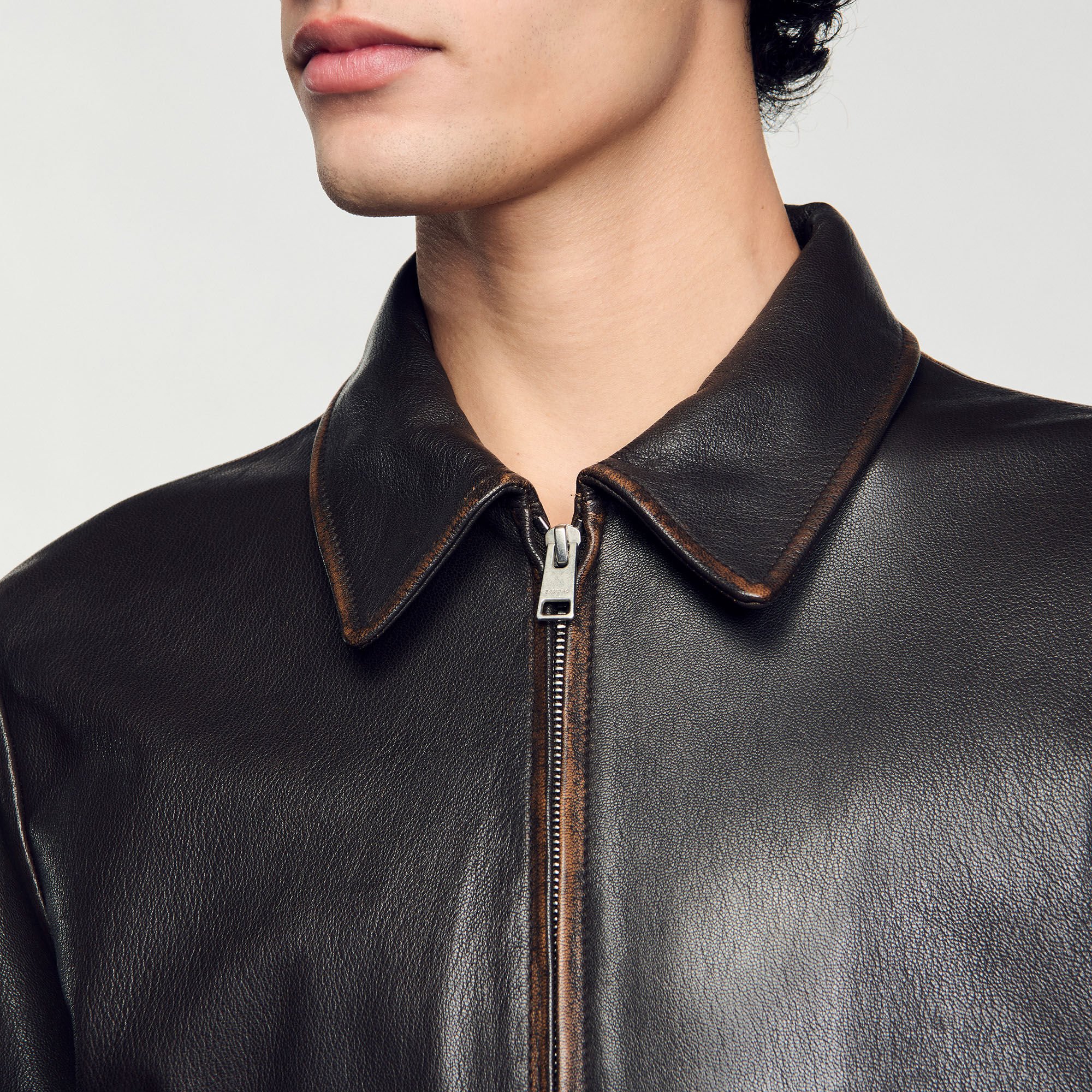 Lederjacke im Used-Look