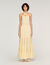Langes Leinenkleid mit Blumendruck