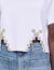 Kurzes T-Shirt mit Strass-Verzierung