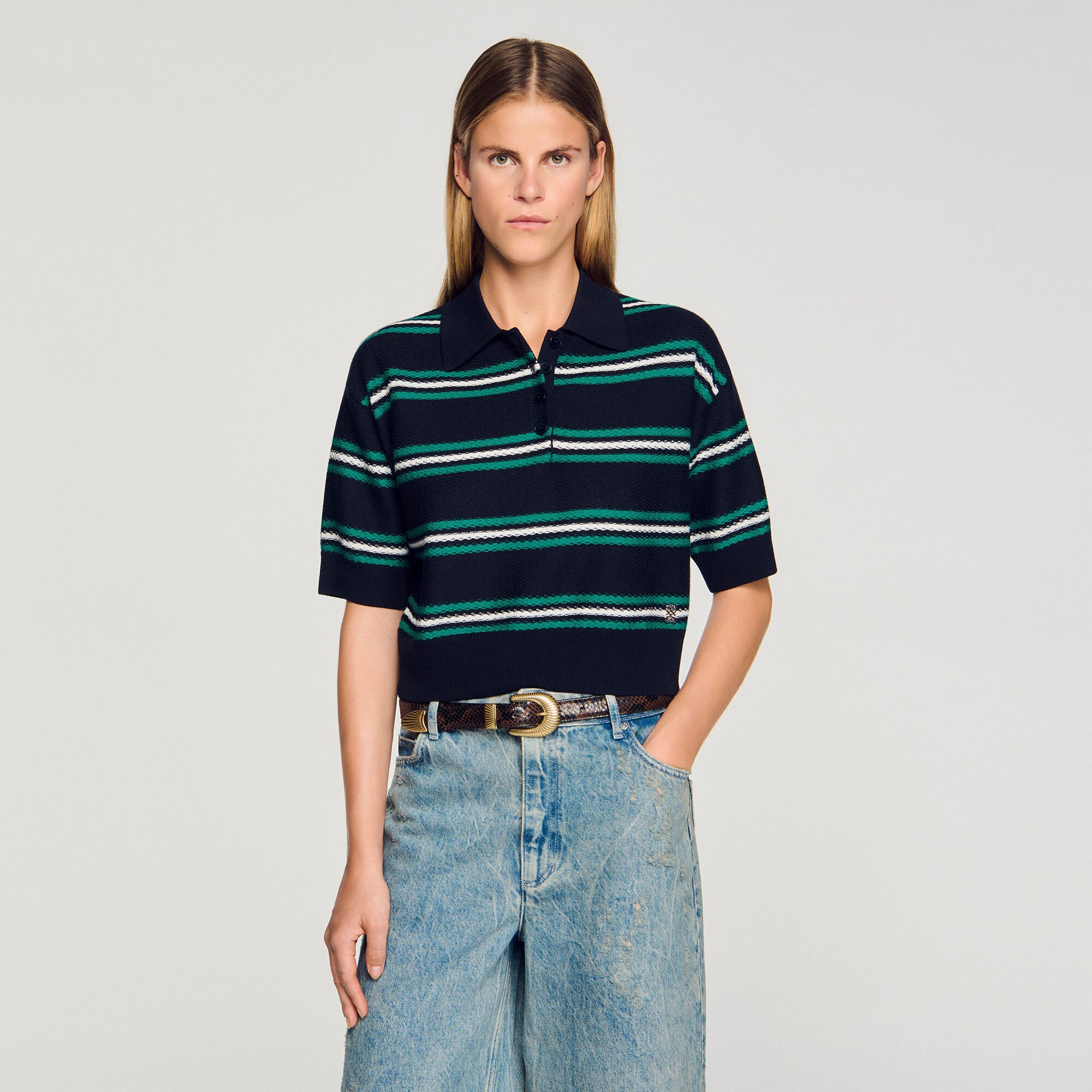 Pullover mit Polokragen