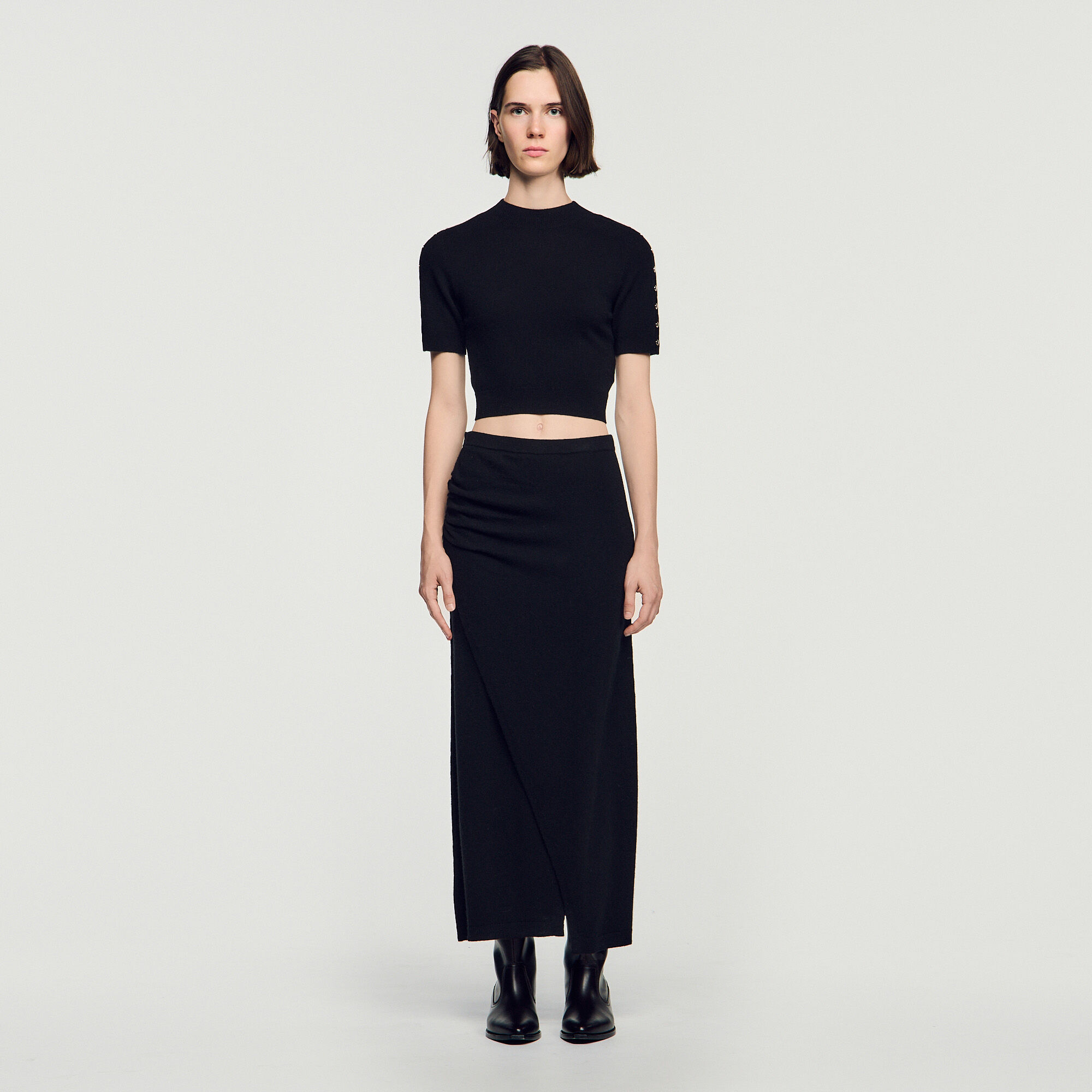 Kurzer Woll-Kaschmir-Pullover - Damen | Sandro