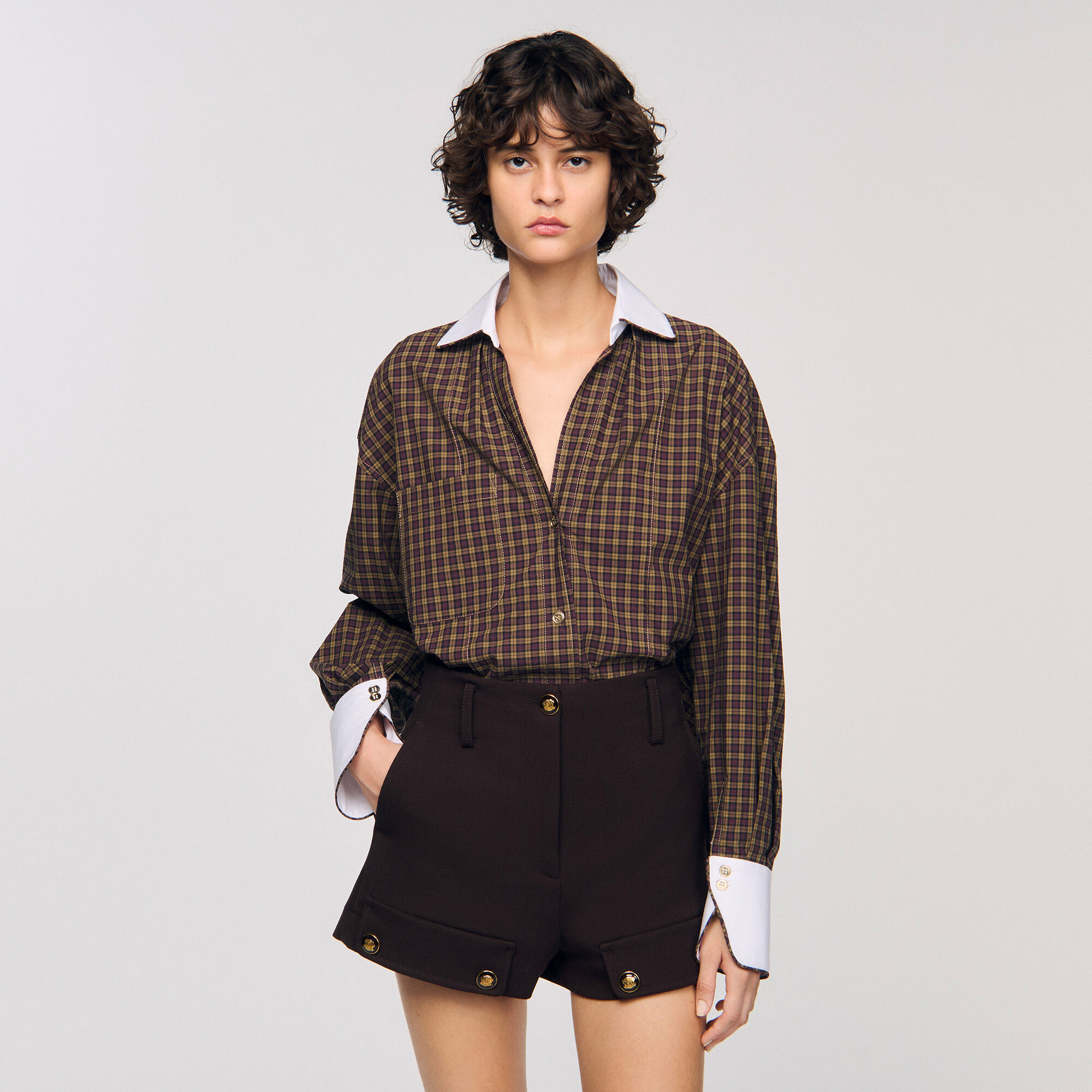 Zweifarbiges Karohemd