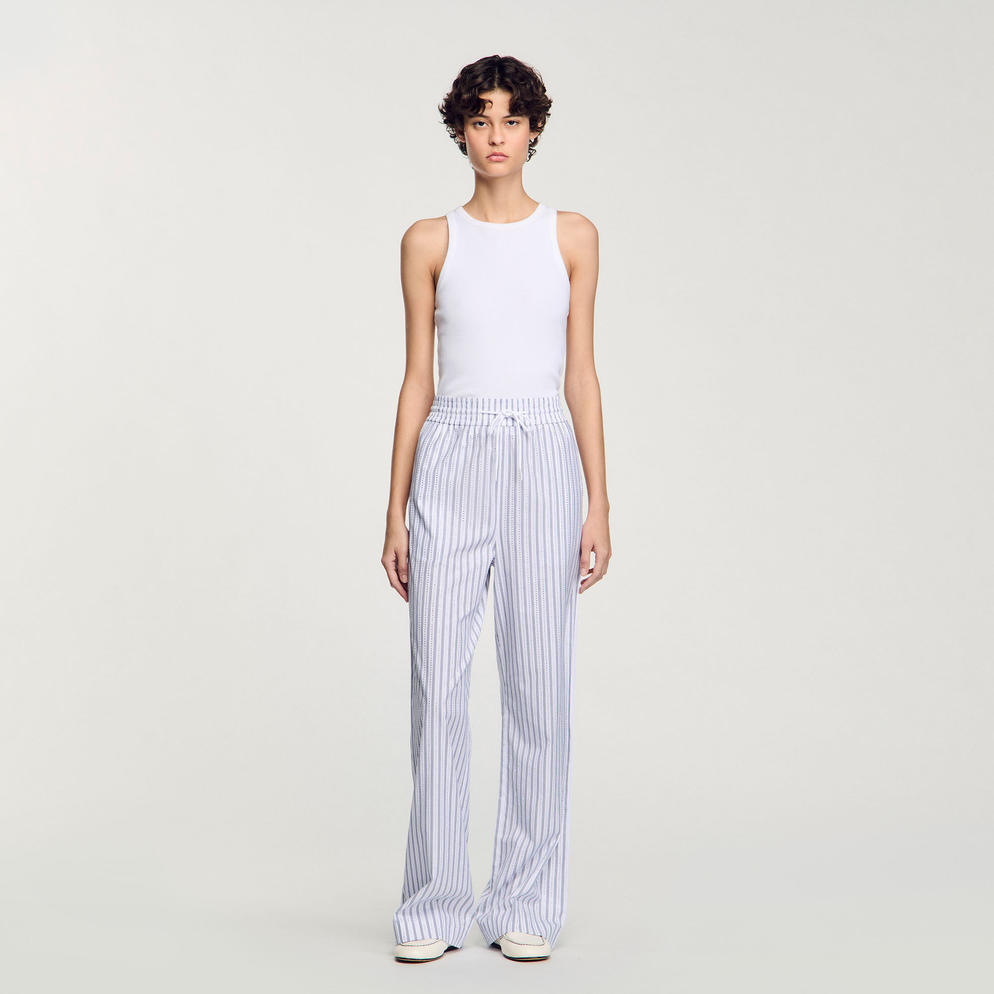 Gestreifte Hose mit Strass