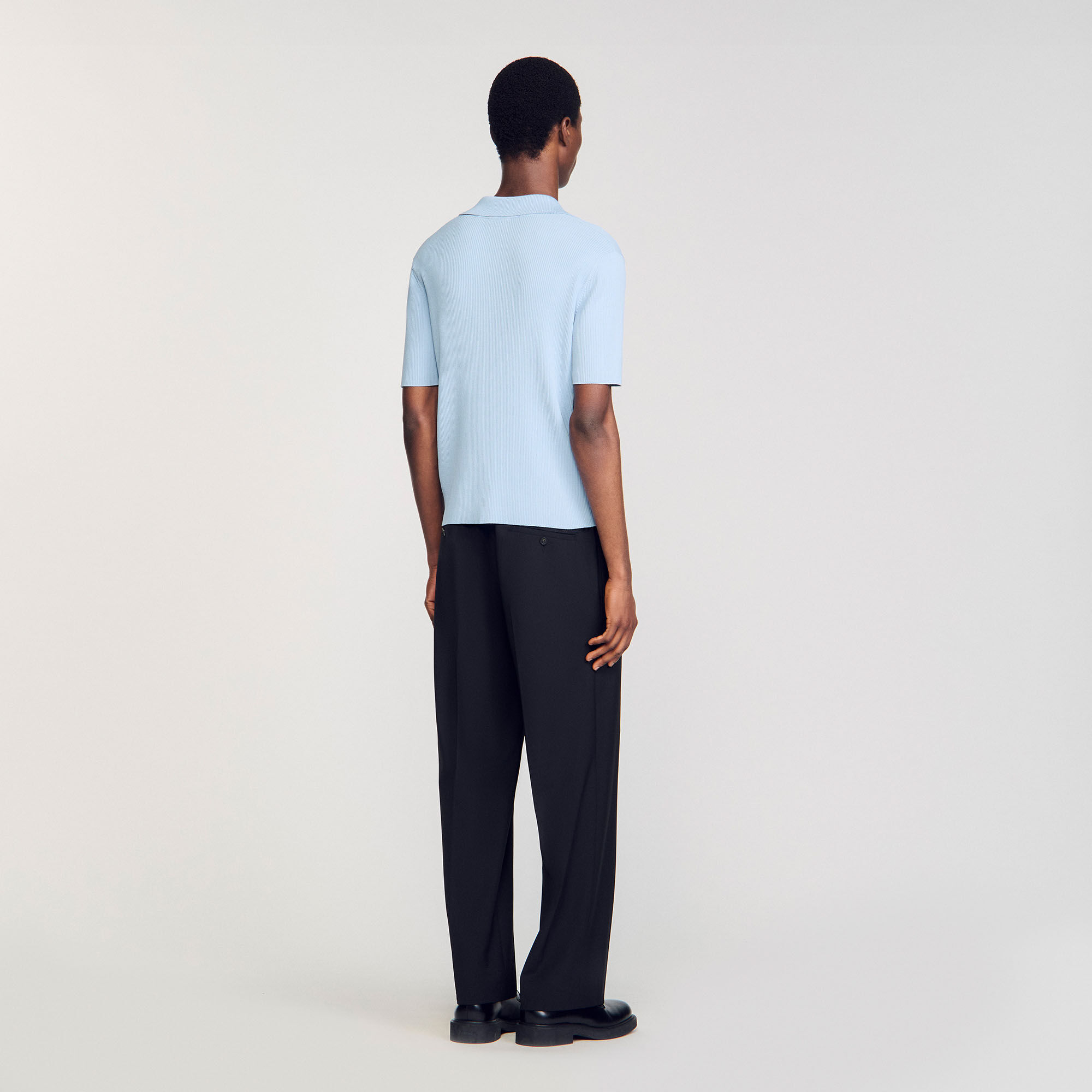 Poloshirt aus Rippstrick