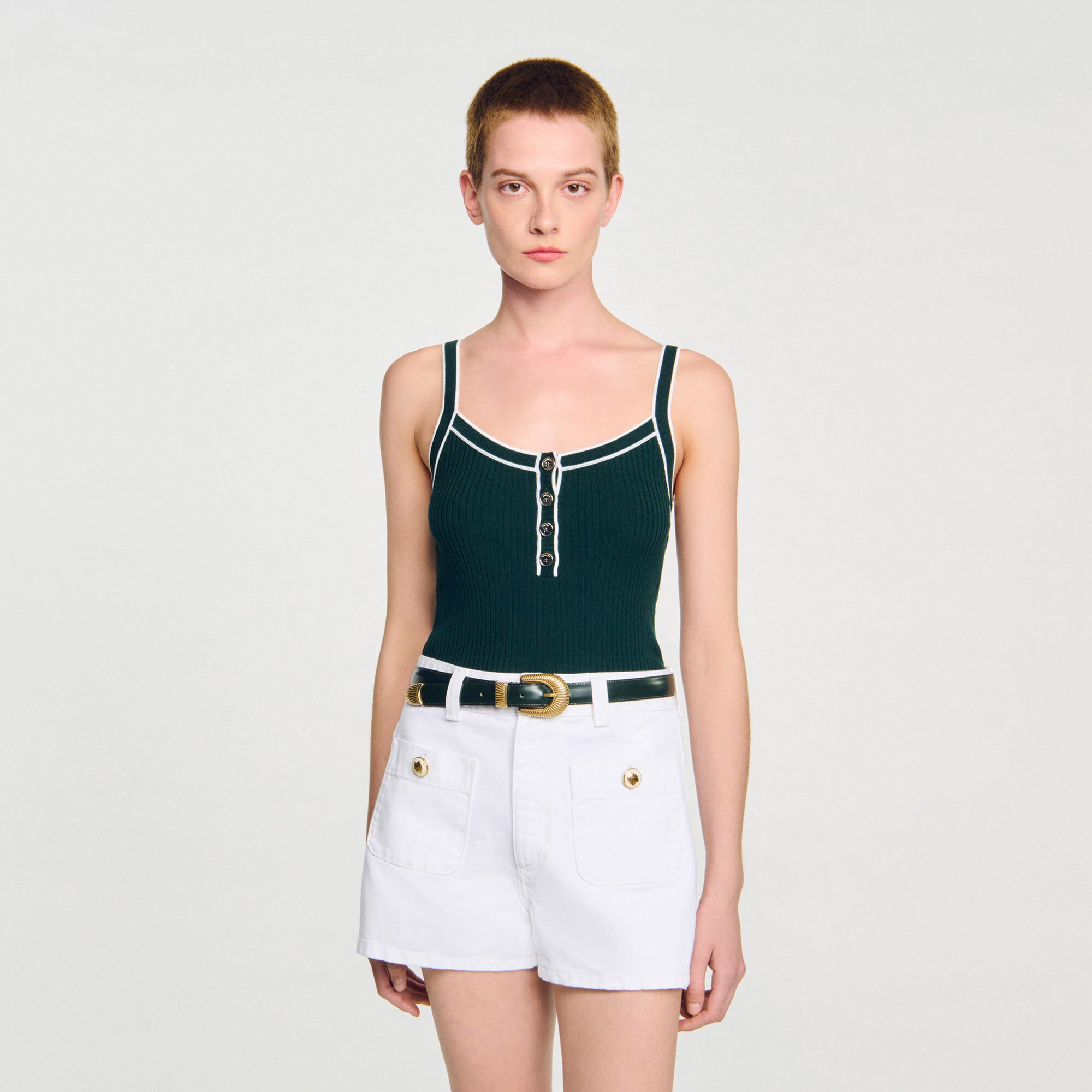 Zweifarbiges Stricktop