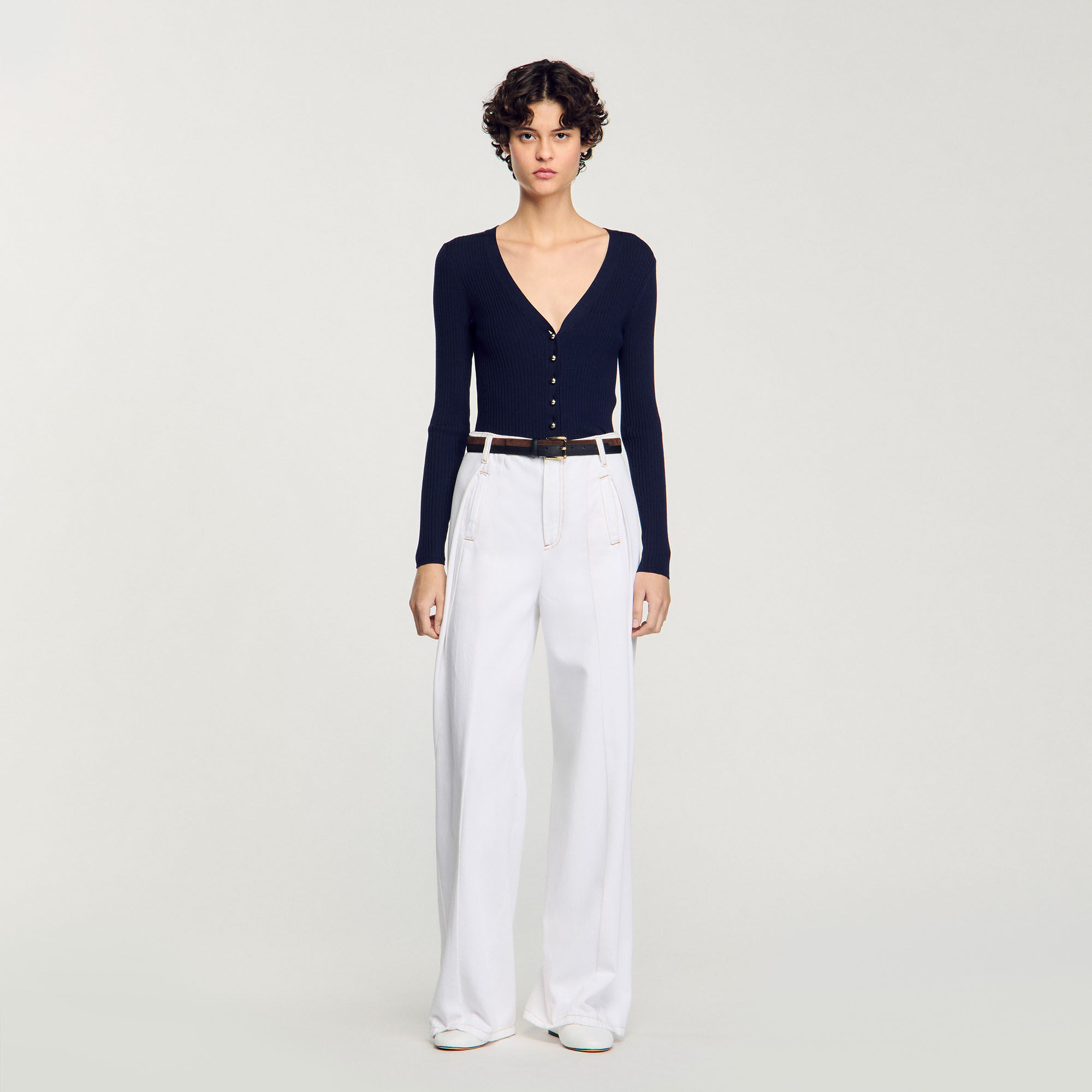 Cardigan aus Rippstrick