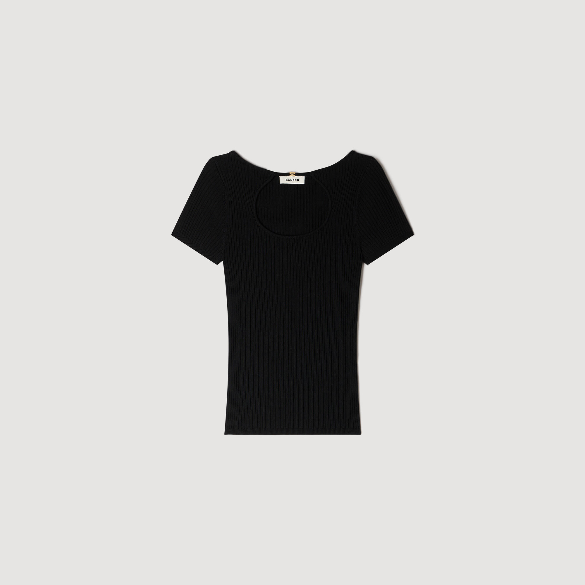 Pullover mit Lochmusterkragen