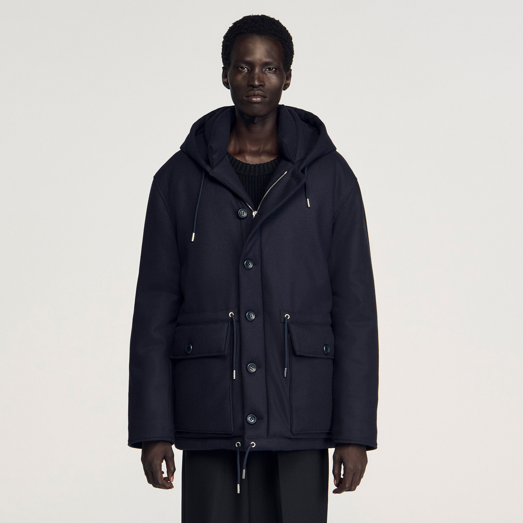 Parka aus Wolle mit Kapuze Parka aus Wolle mit Kapuze