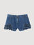 Shorts aus Denim mit Volants