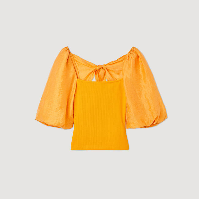 T-Shirt aus Materialmix