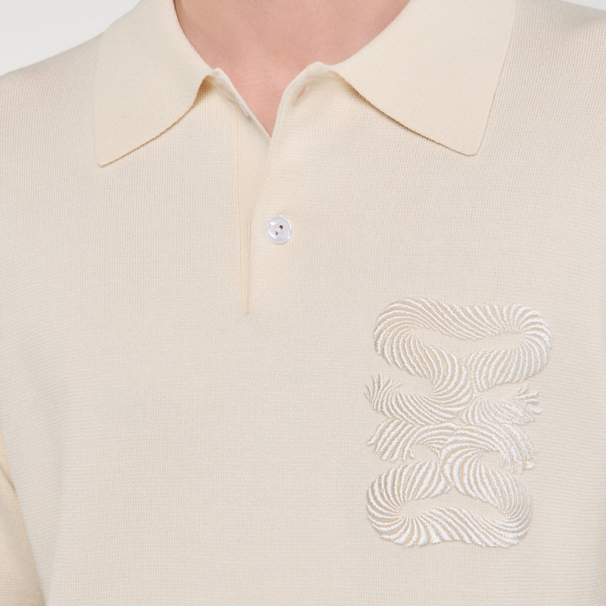 Poloshirt mit Kordelstickerei