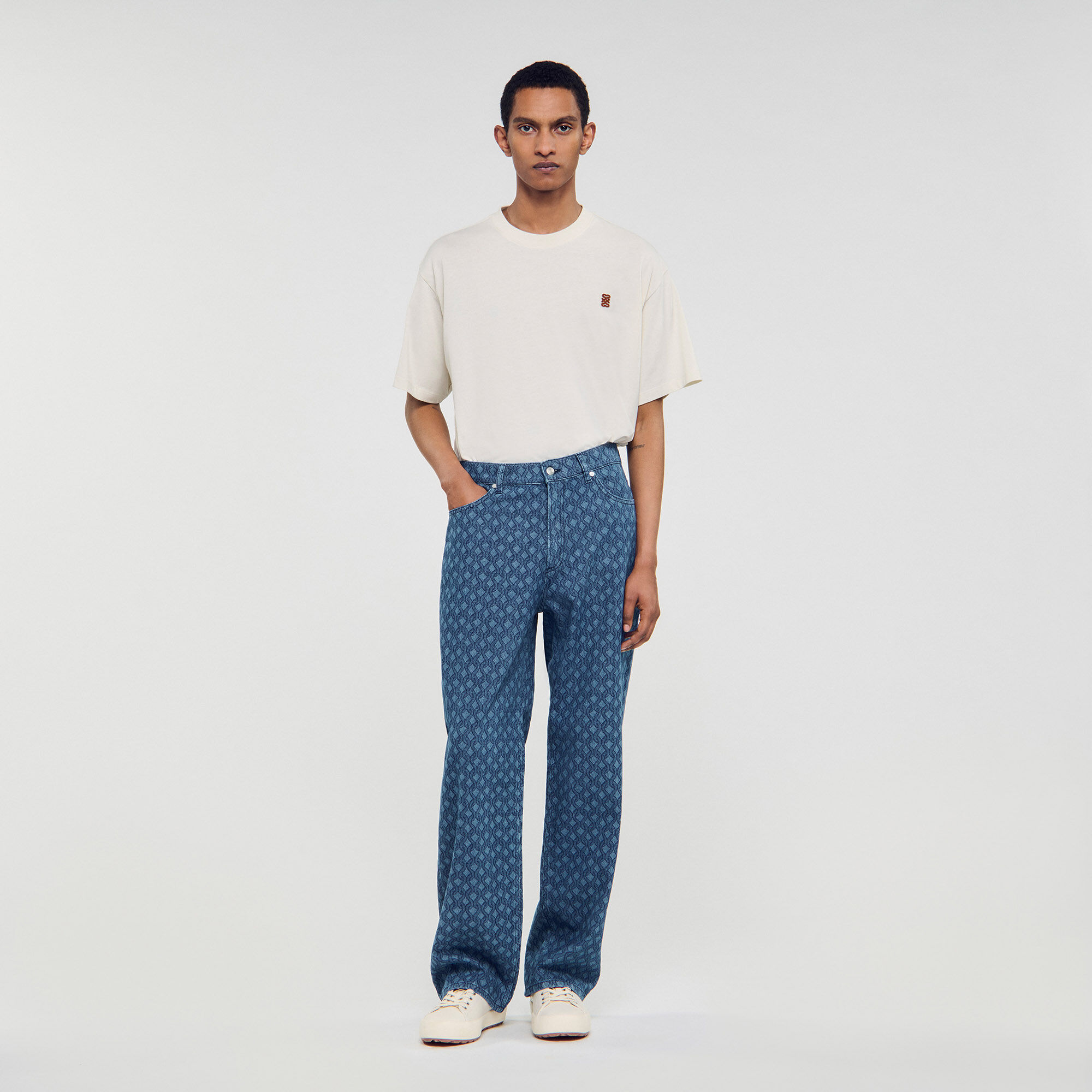 Baggy-Jeans mit Seilmuster