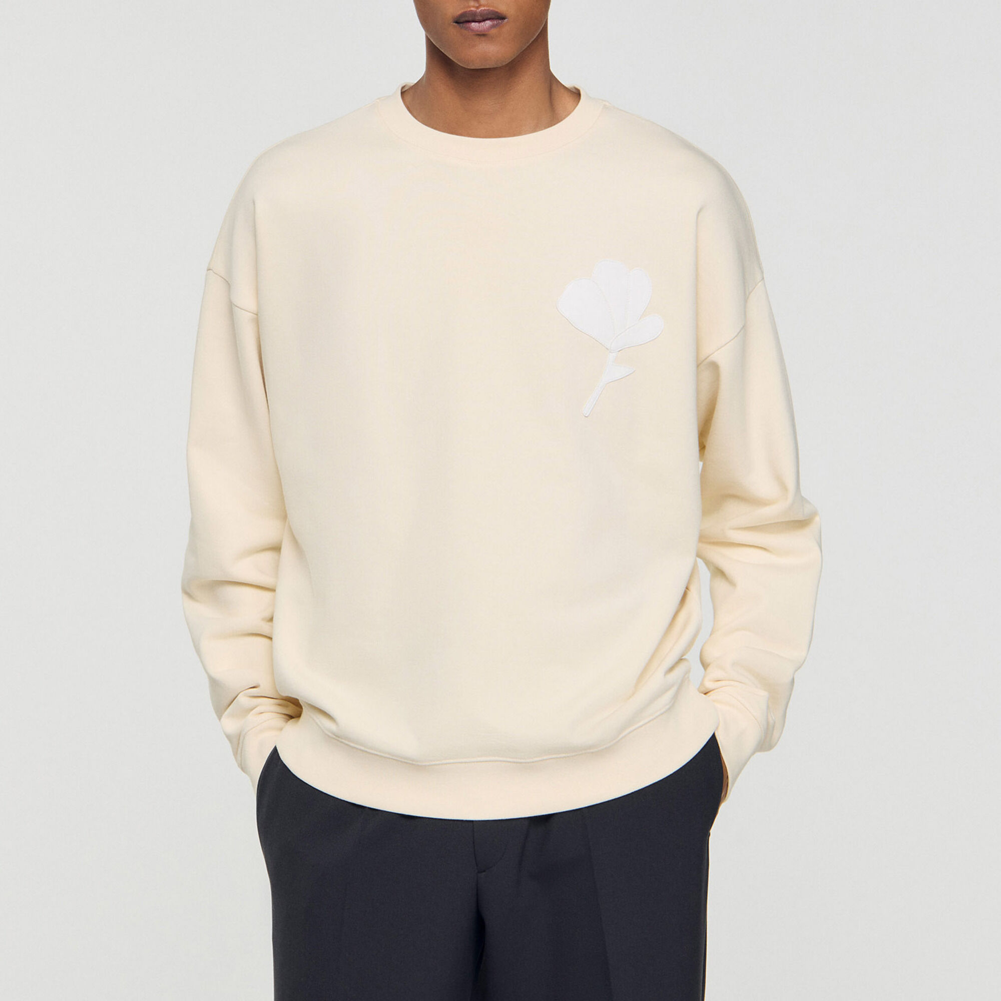 Sweatshirt mit Blumen-Patch - Herren | Sandro